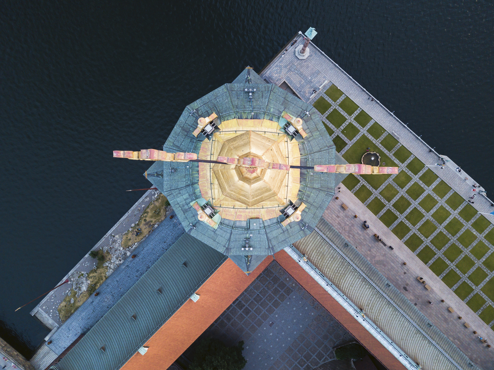 Drönarfoto på Stockholms Stadshus
